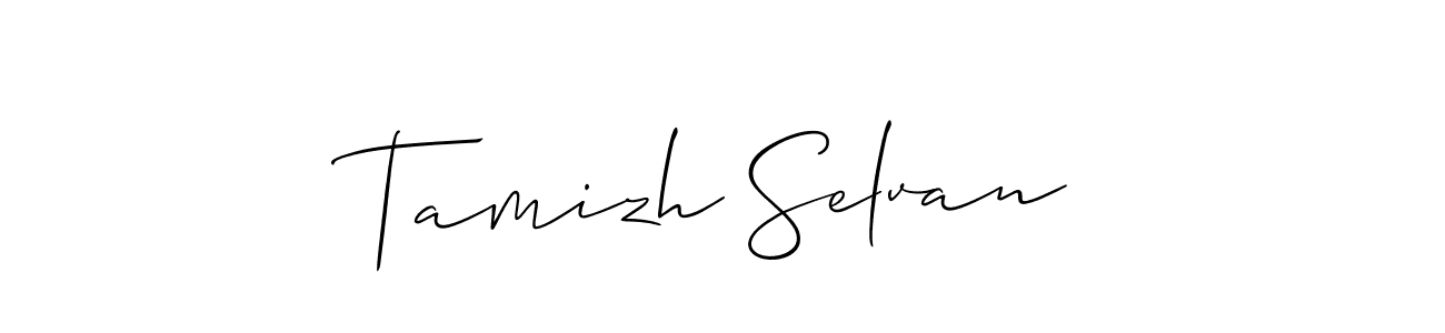 This is the best signature style for the Tamizh Selvan name. Also you like these signature font (Allison_Script). Mix name signature. Tamizh Selvan signature style 2 images and pictures png