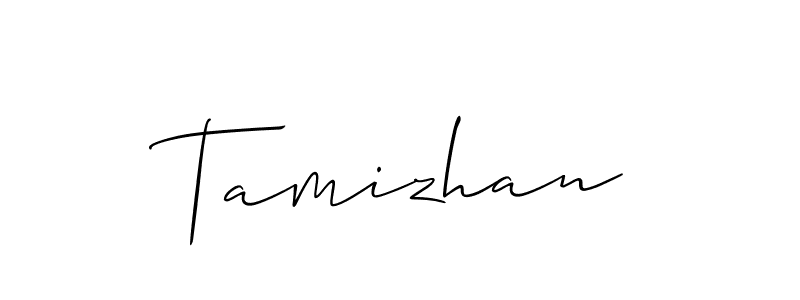 Design your own signature with our free online signature maker. With this signature software, you can create a handwritten (Allison_Script) signature for name Tamizhan. Tamizhan signature style 2 images and pictures png