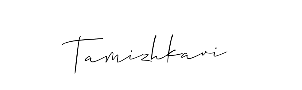 Use a signature maker to create a handwritten signature online. With this signature software, you can design (Allison_Script) your own signature for name Tamizhkavi. Tamizhkavi signature style 2 images and pictures png