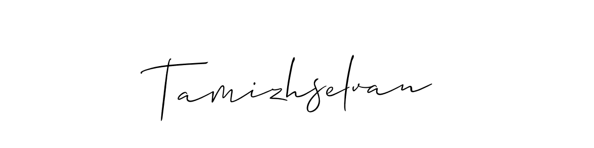 Allison_Script is a professional signature style that is perfect for those who want to add a touch of class to their signature. It is also a great choice for those who want to make their signature more unique. Get Tamizhselvan name to fancy signature for free. Tamizhselvan signature style 2 images and pictures png