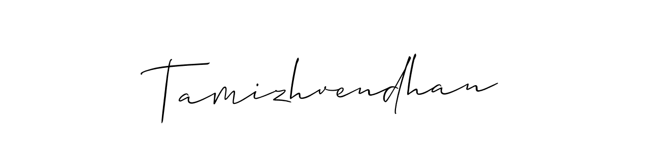 Allison_Script is a professional signature style that is perfect for those who want to add a touch of class to their signature. It is also a great choice for those who want to make their signature more unique. Get Tamizhvendhan name to fancy signature for free. Tamizhvendhan signature style 2 images and pictures png