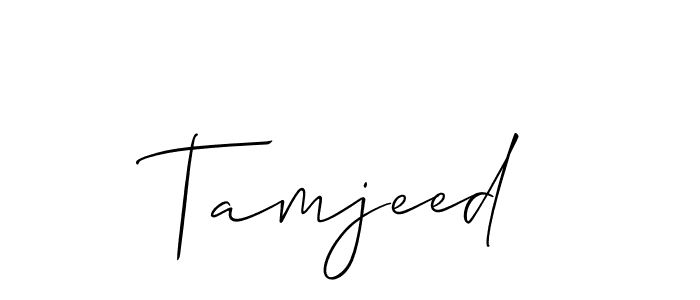 How to make Tamjeed signature? Allison_Script is a professional autograph style. Create handwritten signature for Tamjeed name. Tamjeed signature style 2 images and pictures png