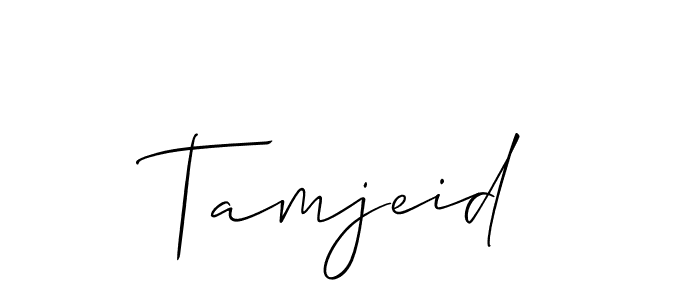 It looks lik you need a new signature style for name Tamjeid. Design unique handwritten (Allison_Script) signature with our free signature maker in just a few clicks. Tamjeid signature style 2 images and pictures png