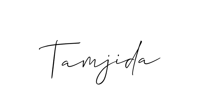 Make a beautiful signature design for name Tamjida. With this signature (Allison_Script) style, you can create a handwritten signature for free. Tamjida signature style 2 images and pictures png