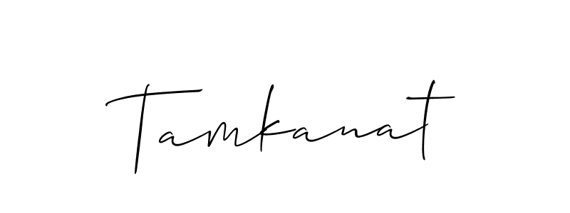 if you are searching for the best signature style for your name Tamkanat. so please give up your signature search. here we have designed multiple signature styles  using Allison_Script. Tamkanat signature style 2 images and pictures png