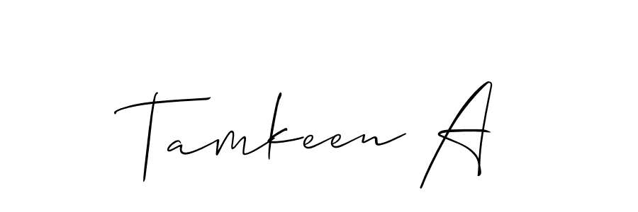 How to make Tamkeen A signature? Allison_Script is a professional autograph style. Create handwritten signature for Tamkeen A name. Tamkeen A signature style 2 images and pictures png