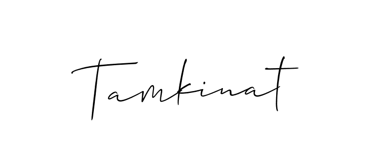Use a signature maker to create a handwritten signature online. With this signature software, you can design (Allison_Script) your own signature for name Tamkinat. Tamkinat signature style 2 images and pictures png