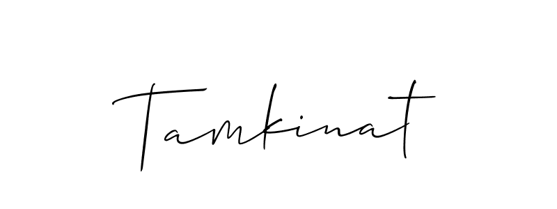 Use a signature maker to create a handwritten signature online. With this signature software, you can design (Allison_Script) your own signature for name Tamkinat. Tamkinat signature style 2 images and pictures png