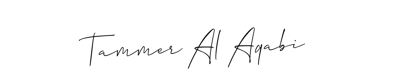 It looks lik you need a new signature style for name Tammer Al Aqabi. Design unique handwritten (Allison_Script) signature with our free signature maker in just a few clicks. Tammer Al Aqabi signature style 2 images and pictures png