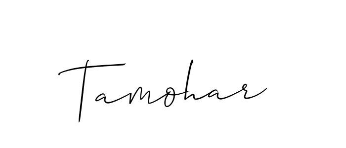 How to make Tamohar signature? Allison_Script is a professional autograph style. Create handwritten signature for Tamohar name. Tamohar signature style 2 images and pictures png