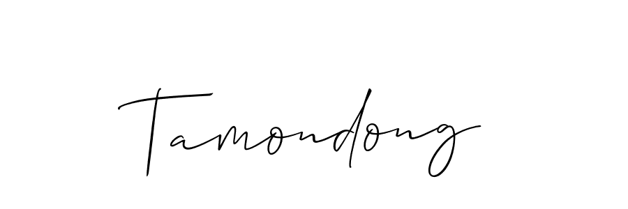 Allison_Script is a professional signature style that is perfect for those who want to add a touch of class to their signature. It is also a great choice for those who want to make their signature more unique. Get Tamondong name to fancy signature for free. Tamondong signature style 2 images and pictures png
