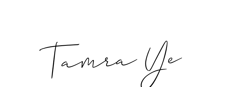 How to make Tamra Ye name signature. Use Allison_Script style for creating short signs online. This is the latest handwritten sign. Tamra Ye signature style 2 images and pictures png