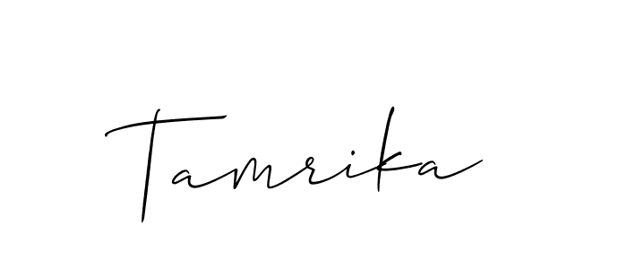 How to make Tamrika signature? Allison_Script is a professional autograph style. Create handwritten signature for Tamrika name. Tamrika signature style 2 images and pictures png