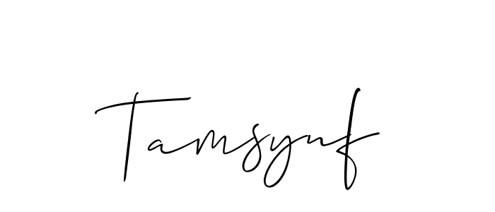 The best way (Allison_Script) to make a short signature is to pick only two or three words in your name. The name Tamsynf include a total of six letters. For converting this name. Tamsynf signature style 2 images and pictures png