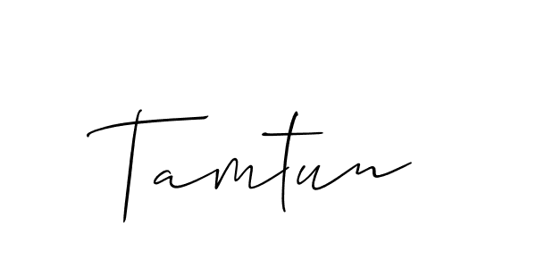 How to make Tamtun name signature. Use Allison_Script style for creating short signs online. This is the latest handwritten sign. Tamtun signature style 2 images and pictures png