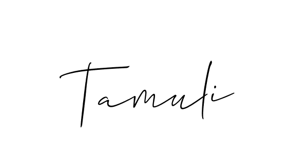 Make a beautiful signature design for name Tamuli. With this signature (Allison_Script) style, you can create a handwritten signature for free. Tamuli signature style 2 images and pictures png