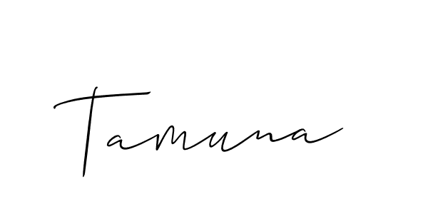 The best way (Allison_Script) to make a short signature is to pick only two or three words in your name. The name Tamuna include a total of six letters. For converting this name. Tamuna signature style 2 images and pictures png