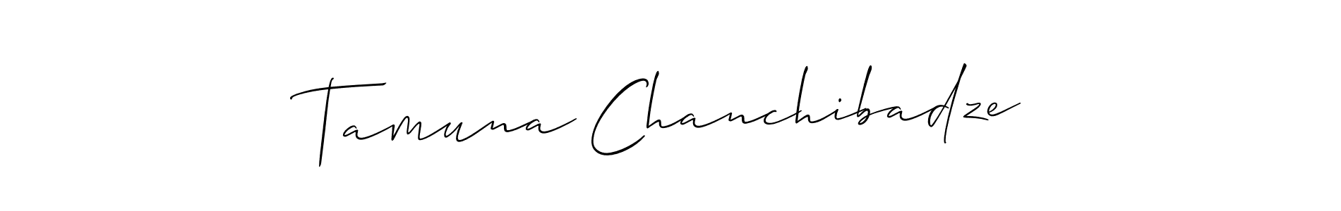 Design your own signature with our free online signature maker. With this signature software, you can create a handwritten (Allison_Script) signature for name Tamuna Chanchibadze. Tamuna Chanchibadze signature style 2 images and pictures png