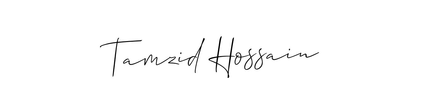 How to make Tamzid Hossain name signature. Use Allison_Script style for creating short signs online. This is the latest handwritten sign. Tamzid Hossain signature style 2 images and pictures png