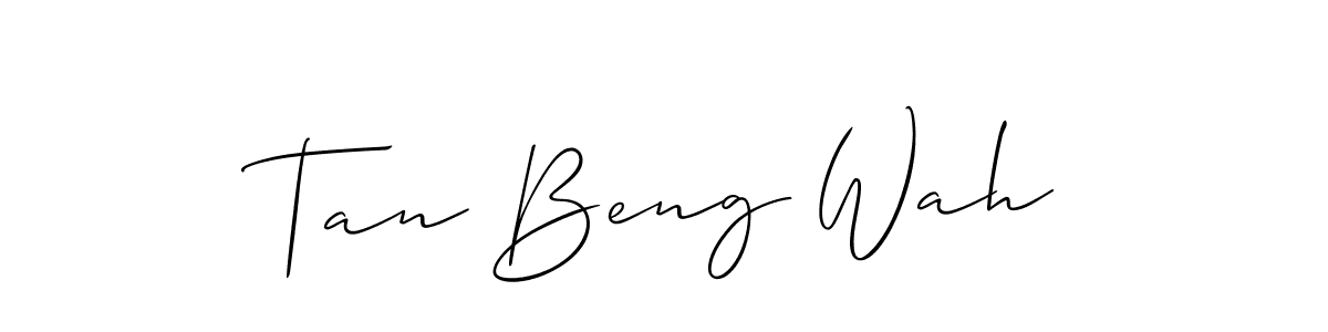 This is the best signature style for the Tan Beng Wah name. Also you like these signature font (Allison_Script). Mix name signature. Tan Beng Wah signature style 2 images and pictures png