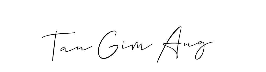 if you are searching for the best signature style for your name Tan Gim Ang. so please give up your signature search. here we have designed multiple signature styles  using Allison_Script. Tan Gim Ang signature style 2 images and pictures png