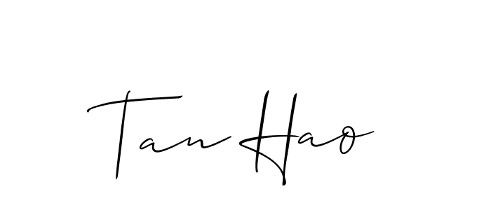 How to make Tan Hao name signature. Use Allison_Script style for creating short signs online. This is the latest handwritten sign. Tan Hao signature style 2 images and pictures png