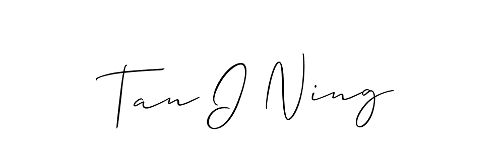 This is the best signature style for the Tan I Ning name. Also you like these signature font (Allison_Script). Mix name signature. Tan I Ning signature style 2 images and pictures png
