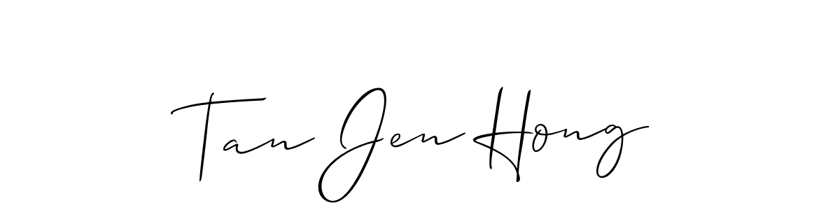 You should practise on your own different ways (Allison_Script) to write your name (Tan Jen Hong) in signature. don't let someone else do it for you. Tan Jen Hong signature style 2 images and pictures png