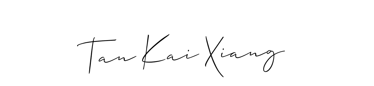 Use a signature maker to create a handwritten signature online. With this signature software, you can design (Allison_Script) your own signature for name Tan Kai Xiang. Tan Kai Xiang signature style 2 images and pictures png