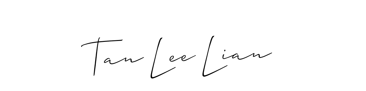 How to make Tan Lee Lian name signature. Use Allison_Script style for creating short signs online. This is the latest handwritten sign. Tan Lee Lian signature style 2 images and pictures png