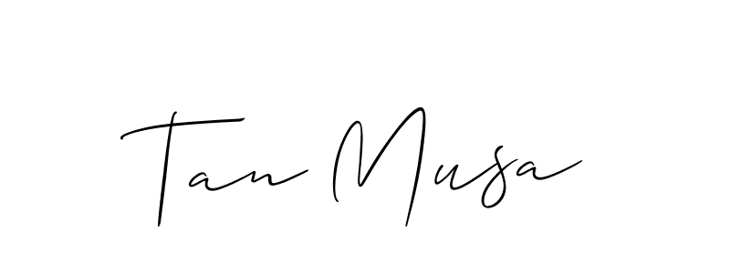 You should practise on your own different ways (Allison_Script) to write your name (Tan Musa) in signature. don't let someone else do it for you. Tan Musa signature style 2 images and pictures png