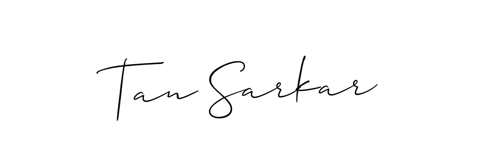 The best way (Allison_Script) to make a short signature is to pick only two or three words in your name. The name Tan Sarkar include a total of six letters. For converting this name. Tan Sarkar signature style 2 images and pictures png