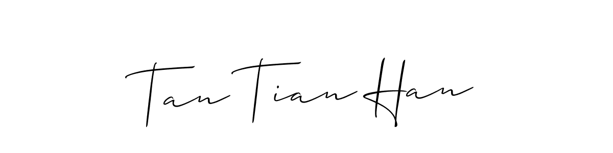 You should practise on your own different ways (Allison_Script) to write your name (Tan Tian Han) in signature. don't let someone else do it for you. Tan Tian Han signature style 2 images and pictures png