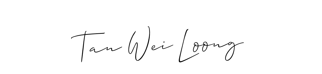 Make a beautiful signature design for name Tan Wei Loong. With this signature (Allison_Script) style, you can create a handwritten signature for free. Tan Wei Loong signature style 2 images and pictures png