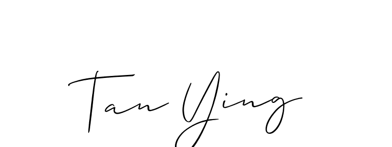 How to make Tan Ying name signature. Use Allison_Script style for creating short signs online. This is the latest handwritten sign. Tan Ying signature style 2 images and pictures png