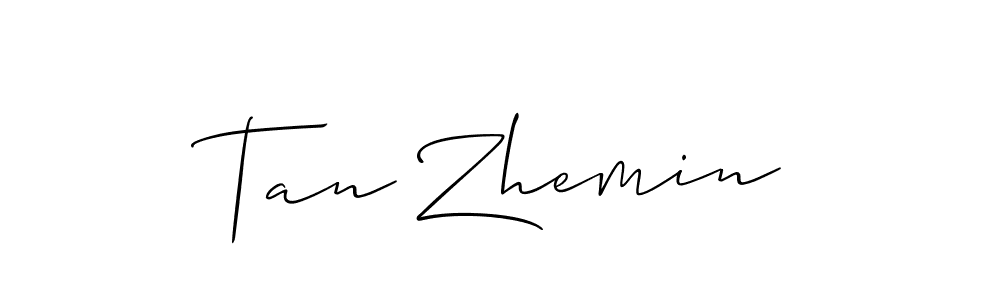Make a beautiful signature design for name Tan Zhemin. With this signature (Allison_Script) style, you can create a handwritten signature for free. Tan Zhemin signature style 2 images and pictures png