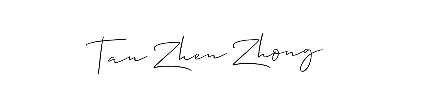 Similarly Allison_Script is the best handwritten signature design. Signature creator online .You can use it as an online autograph creator for name Tan Zhen Zhong. Tan Zhen Zhong signature style 2 images and pictures png