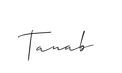 Tanab stylish signature style. Best Handwritten Sign (Allison_Script) for my name. Handwritten Signature Collection Ideas for my name Tanab. Tanab signature style 2 images and pictures png