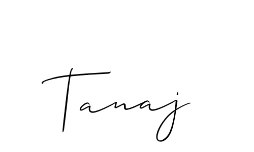 Make a beautiful signature design for name Tanaj. With this signature (Allison_Script) style, you can create a handwritten signature for free. Tanaj signature style 2 images and pictures png