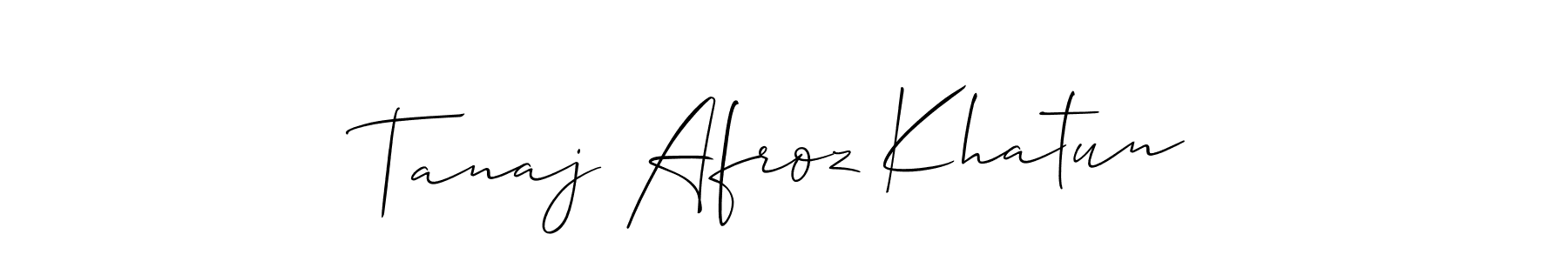 This is the best signature style for the Tanaj Afroz Khatun name. Also you like these signature font (Allison_Script). Mix name signature. Tanaj Afroz Khatun signature style 2 images and pictures png