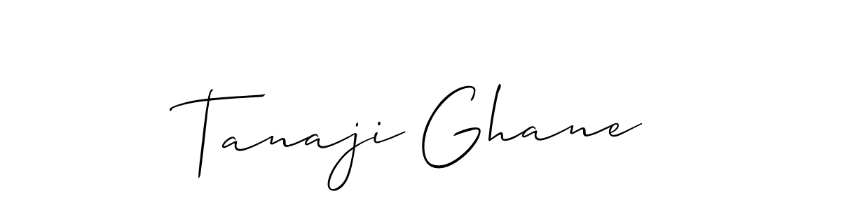 How to make Tanaji Ghane signature? Allison_Script is a professional autograph style. Create handwritten signature for Tanaji Ghane name. Tanaji Ghane signature style 2 images and pictures png