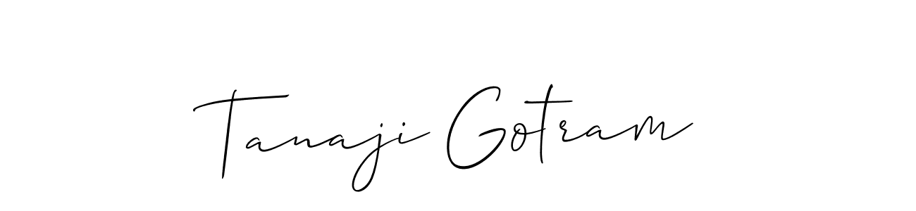 if you are searching for the best signature style for your name Tanaji Gotram. so please give up your signature search. here we have designed multiple signature styles  using Allison_Script. Tanaji Gotram signature style 2 images and pictures png