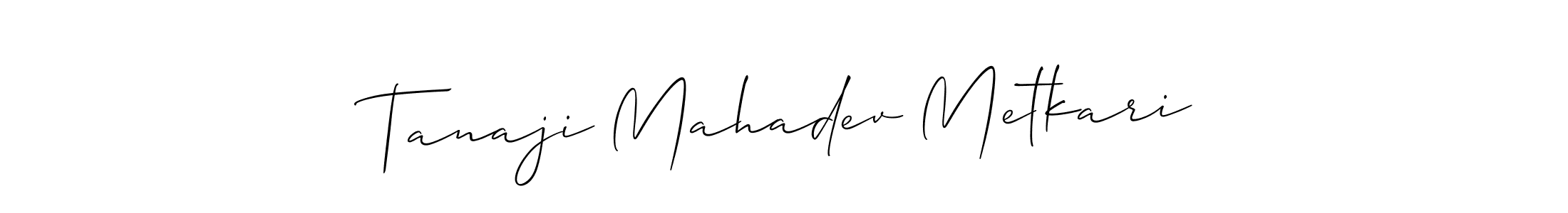 Design your own signature with our free online signature maker. With this signature software, you can create a handwritten (Allison_Script) signature for name Tanaji Mahadev Metkari. Tanaji Mahadev Metkari signature style 2 images and pictures png