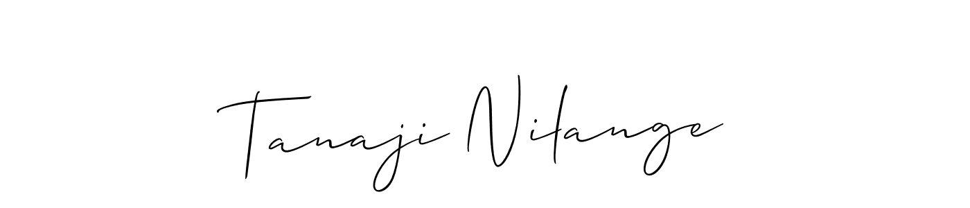 if you are searching for the best signature style for your name Tanaji Nilange. so please give up your signature search. here we have designed multiple signature styles  using Allison_Script. Tanaji Nilange signature style 2 images and pictures png