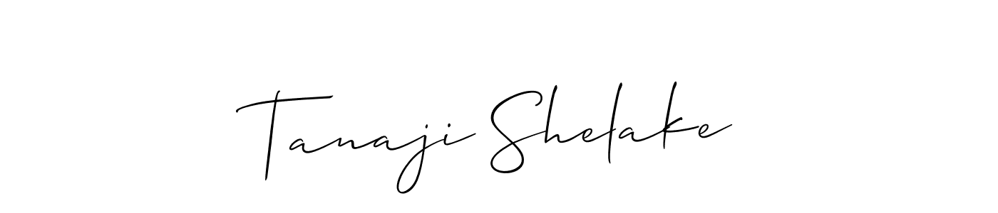 Tanaji Shelake stylish signature style. Best Handwritten Sign (Allison_Script) for my name. Handwritten Signature Collection Ideas for my name Tanaji Shelake. Tanaji Shelake signature style 2 images and pictures png