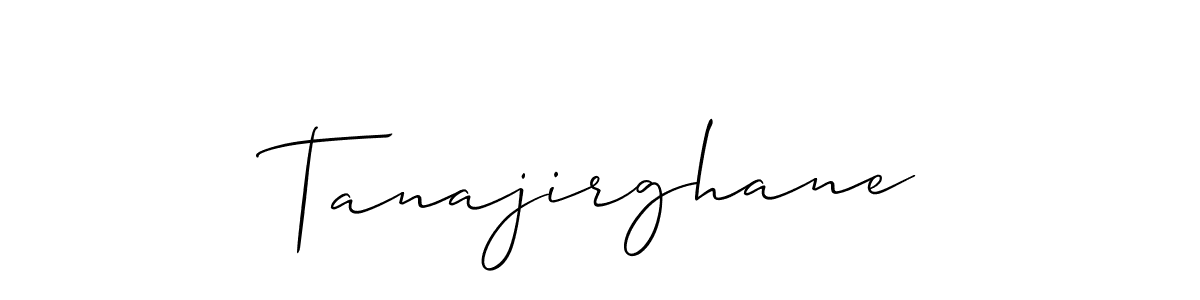 Create a beautiful signature design for name Tanajirghane. With this signature (Allison_Script) fonts, you can make a handwritten signature for free. Tanajirghane signature style 2 images and pictures png