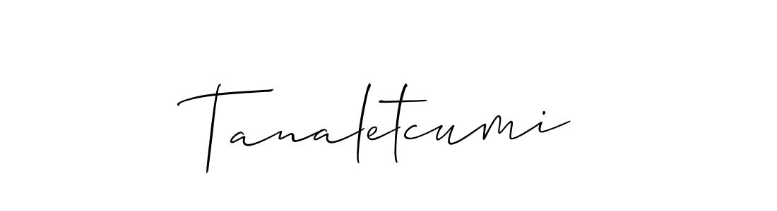Create a beautiful signature design for name Tanaletcumi. With this signature (Allison_Script) fonts, you can make a handwritten signature for free. Tanaletcumi signature style 2 images and pictures png