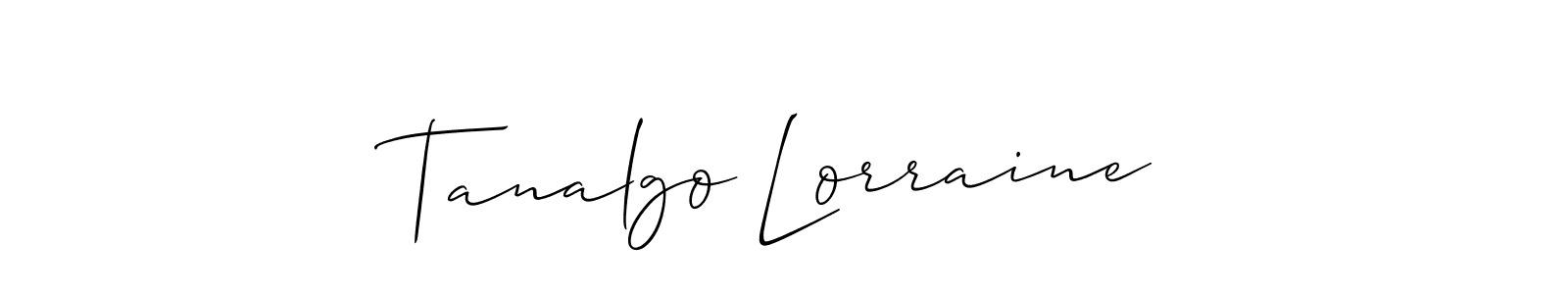 How to make Tanalgo Lorraine name signature. Use Allison_Script style for creating short signs online. This is the latest handwritten sign. Tanalgo Lorraine signature style 2 images and pictures png