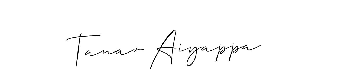 Create a beautiful signature design for name Tanav Aiyappa. With this signature (Allison_Script) fonts, you can make a handwritten signature for free. Tanav Aiyappa signature style 2 images and pictures png