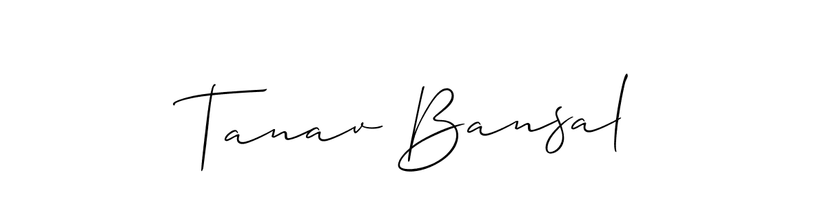 if you are searching for the best signature style for your name Tanav Bansal. so please give up your signature search. here we have designed multiple signature styles  using Allison_Script. Tanav Bansal signature style 2 images and pictures png